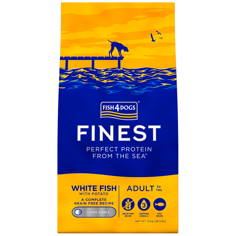 Fish4dogs Finest Dog Adult Large Pesce Bianco 12 kg